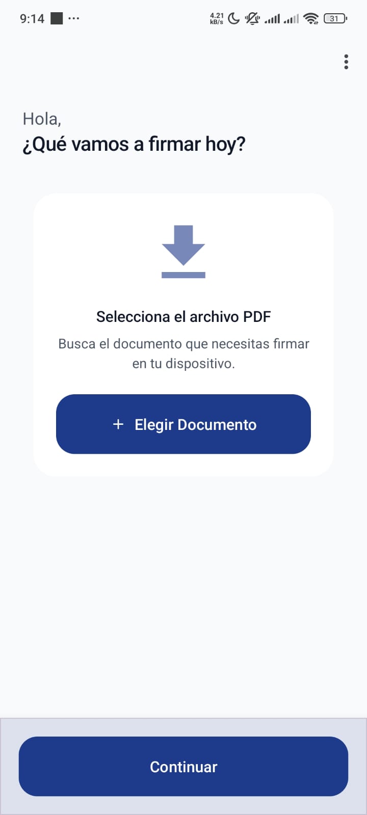 Captura de pantalla de la aplicación Firmatic mostrando firma de PDF